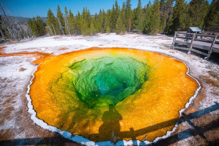 Morning Glory Pool in Upper Geyser Basin in Yellowstone National Park